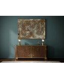 Murano Glass and Brass Mid-Century Consolle Wall Mirror