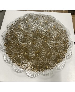 Lampadario / Plafoniera in Vetro Artistico di Murano Trasparente