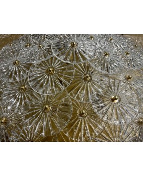 Lampadario / Plafoniera in Vetro Artistico di Murano Trasparente