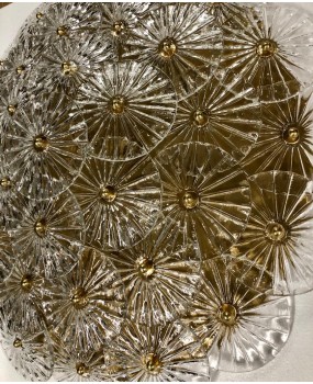 Lampadario / Plafoniera in Vetro Artistico di Murano Trasparente
