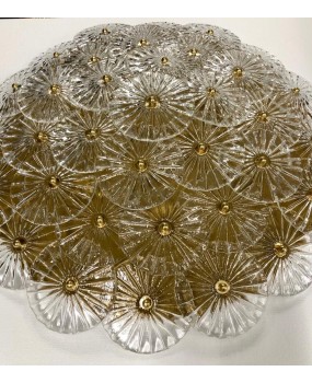 Murano Art Glass Transparent Mid-Century Chandelier and Ceiling Light