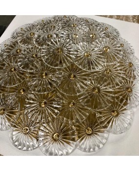 Lampadario / Plafoniera in Vetro Artistico di Murano Trasparente