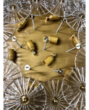 Lampadario / Plafoniera in Vetro Artistico di Murano Trasparente