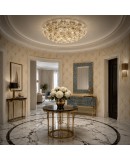 Murano Art Glass Transparent Mid-Century Chandelier and Ceiling Light