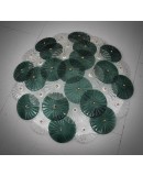 Lampadario / Plafoniera in Vetro di Murano Art Déco Trasparente e Verd