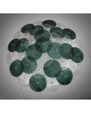 Lampadario / Plafoniera in Vetro di Murano Art Déco Trasparente e Verd