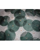 Murano Art Deco Glass Transparent and Green Chandelier and Ceiling Lig