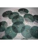 Lampadario / Plafoniera in Vetro di Murano Art Déco Trasparente e Verd