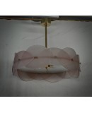 Lampadario rotondo in Vetro di Murano Rosa