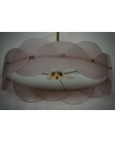 Lampadario rotondo in Vetro di Murano Rosa