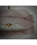 Murano Art Glass Round Pink Art Deco Style Chandelier and Pendant