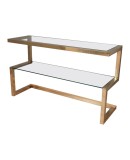 CO 49 Consolle MidCentury in ottone e vetro Italia, 1970