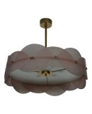 Murano Art Glass Round Pink Art Deco Style Chandelier and Pendant