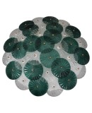 Murano Art Deco Glass Transparent and Green Chandelier and Ceiling Lig