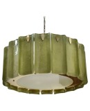 Murano Green Art Glass and Brass Chandelier and Pendant
