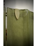 Lampadario in Vetro Artistico Verde di Murano e Ottone