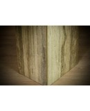 MidCentury Squared Travertine and Brass Console Table, 2020