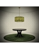 Lampadario in Vetro Artistico Verde di Murano e Ottone
