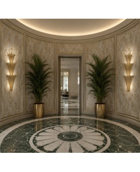 Murano Art Glass and Brass Gold and Dove Gray Color Wall Light and Sco