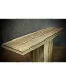 MidCentury Squared Travertine and Brass Console Table, 2020