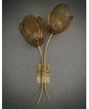 Murano Art Glass and Brass Amber Color Art Deco Wall Light and Sconces