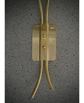 Murano Art Glass and Brass Amber Color Art Deco Wall Light and Sconces