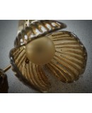 Murano Art Glass and Brass Amber Color Art Deco Wall Light and Sconces