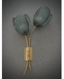 AP 158 Murano Art Glass and Brass Green Color Wall Light and Sconces