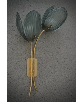 AP 158 Murano Art Glass and Brass Green Color Wall Light and Sconces