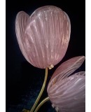 Murano Art Glass and Brass Pink Color Wall Light and Sconces