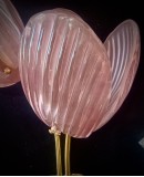 Murano Art Glass and Brass Pink Color Wall Light and Sconces