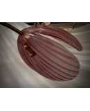 Murano Art Glass and Brass Pink Color Mid-Century Chandelier and Penda