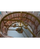 Murano Tobacco Art Glass and Brass Round MidCentury Chandelier and Pen