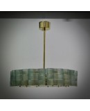 Lampadario Rotondo di Murano in Vetro Artistico e Ottone