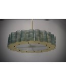 Lampadario Rotondo di Murano in Vetro Artistico e Ottone