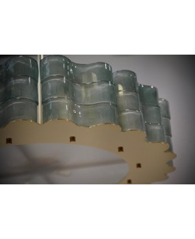 Lampadario Rotondo di Murano in Vetro Artistico e Ottone