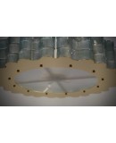 Murano Round Art Glass and Brass Midcentury Chandelier