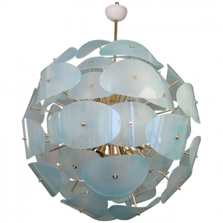 L65  Lampadario sputnik  in vetro di murano e ottone