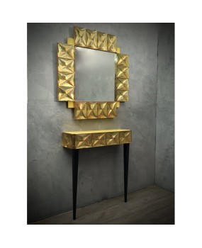 Murano Lively yellow Art Glass Italian Modern Console, 2020
