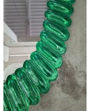 Murano Oval Emerald Art Glass and Brass Italian Console / Wall Mirror