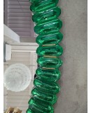 Specchio Ovale in Vetro Artistico di Murano Color Smeraldo e Ottone