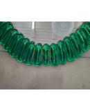Specchio Ovale in Vetro Artistico di Murano Color Smeraldo e Ottone