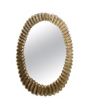 Midcentury Murano Oval Gold Art Glass and Brass Italian Wall Mirror