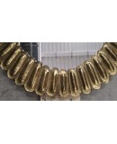 Midcentury Murano Oval Gold Art Glass and Brass Italian Wall Mirror