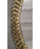 Midcentury Murano Oval Gold Art Glass and Brass Italian Wall Mirror