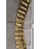 Midcentury Murano Oval Gold Art Glass and Brass Italian Wall Mirror
