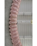 Murano Oval Pink Art Glass and Brass Mid-Century Console / Wall Mirror