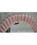 Specchio Ovale in Vetro Artistico Rosa di Murano e Ottone