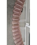 Murano Oval Pink Art Glass and Brass Mid-Century Console / Wall Mirror