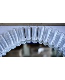 Specchio Ovale di Murano in Vetro Artistico Bianco Ghiaccio e Cromo